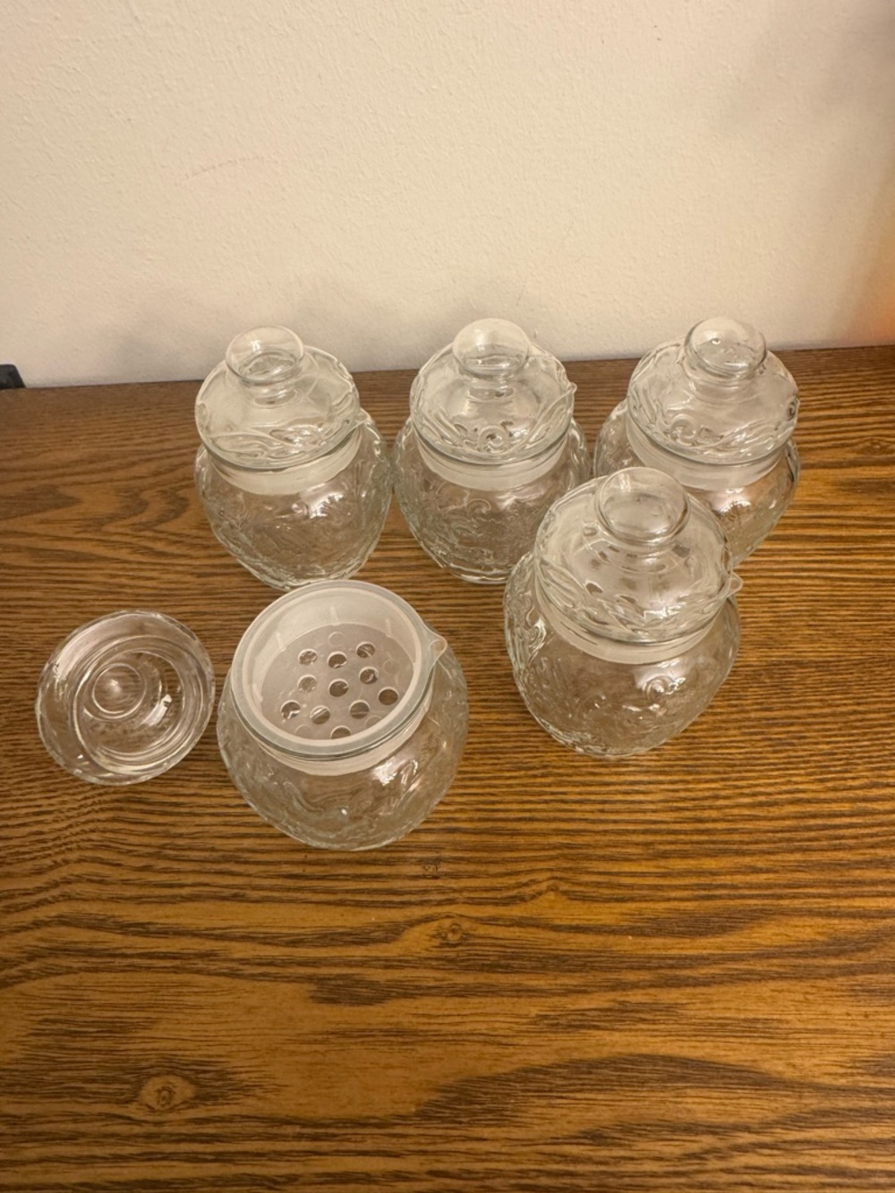 VTG Princess House Fantasia Glass Spice Jars - Set of 5 - Picture 3 of 6